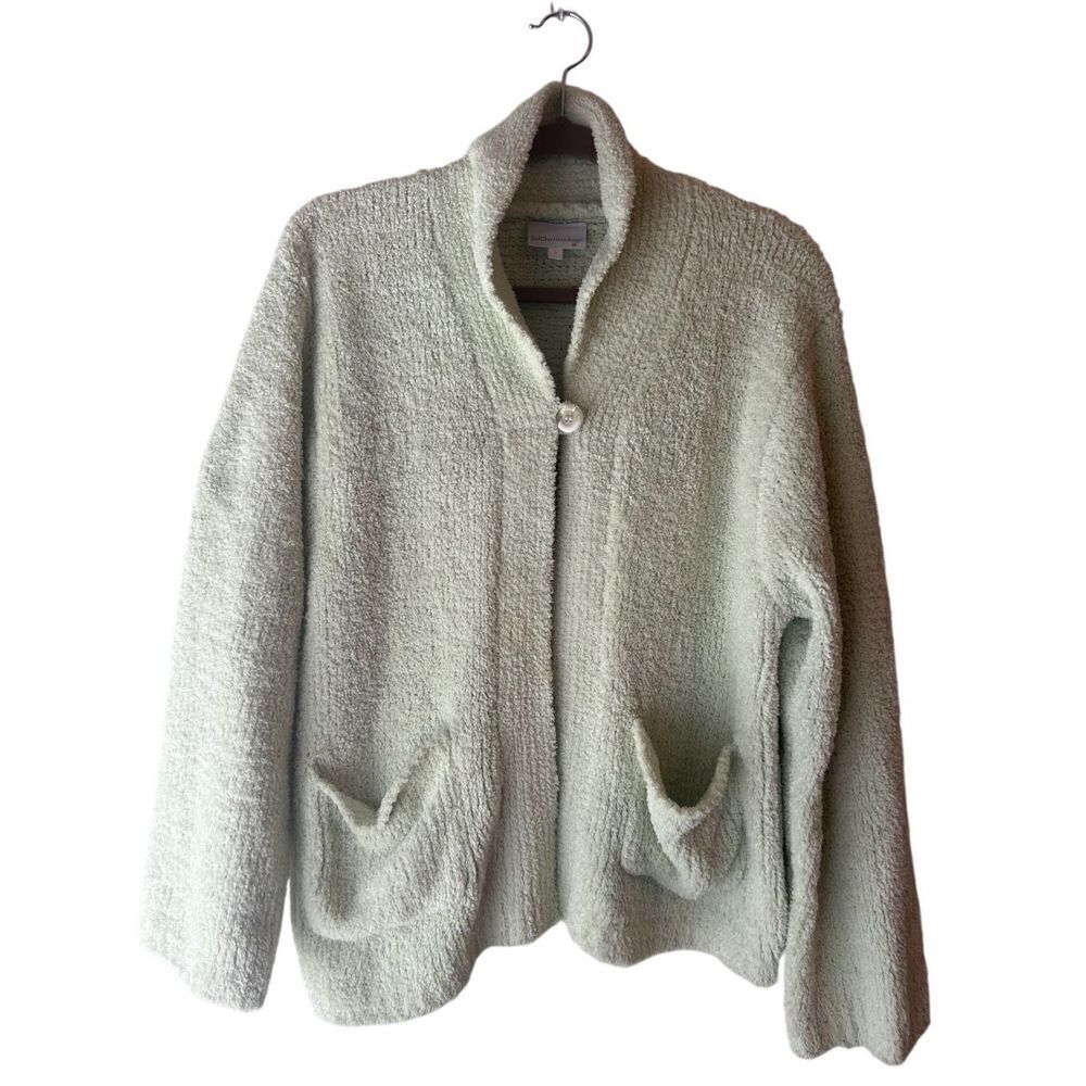 Soft Surroundings Most Wonderful teddy cardigan size L mint green